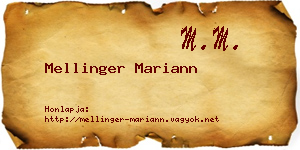 Mellinger Mariann névjegykártya